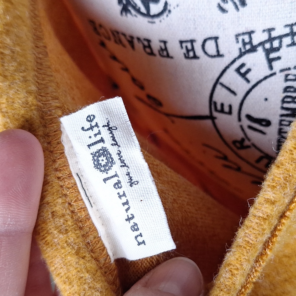 Natural Life Oversized Fleece Tunic with Side Slits Mustard Yellow OS Sizing - Picture 8 of 10